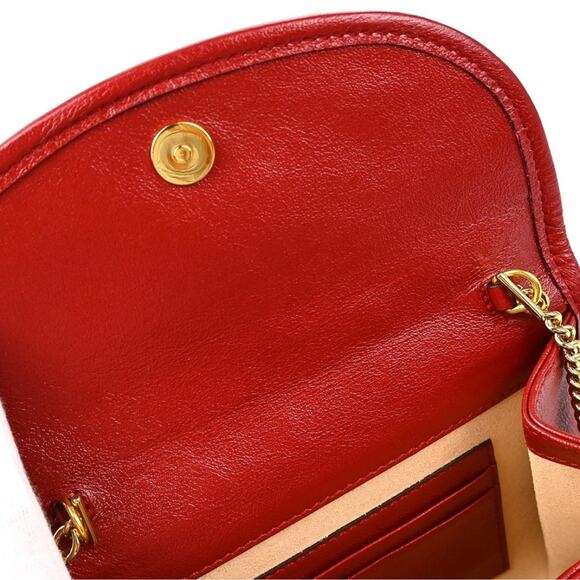 Authentic Gucci Navy Red Rhinestone Chain Shoulder Bag - Picture 5 of 7